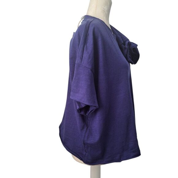 Serra Women's Blue Loungewear 2 Set Shorts Short Sleeve Top Comfort Home Sz XL - Picture 4 of 7